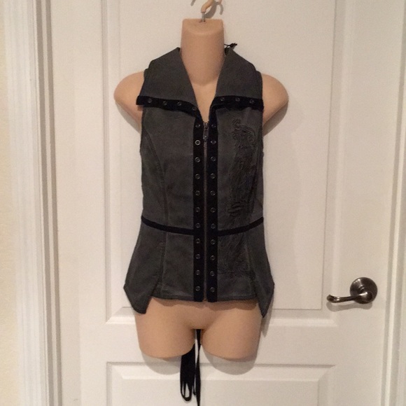 NWT Genuine Harley Davidson Denim Corset Vest - Picture 1 of 6